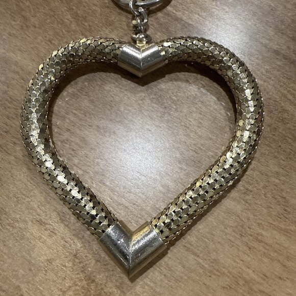 Vintage Whiting & Davis Snake Mesh Heart Key Chain - Picture 4 of 6